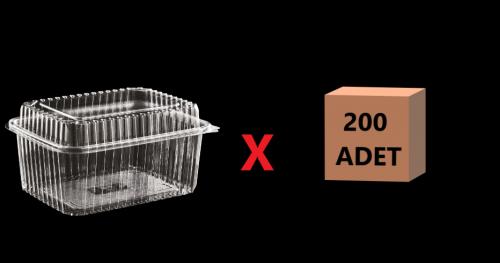 Plastik Sızdırmaz Kap 2000 gr Yüksek Kapak Koli